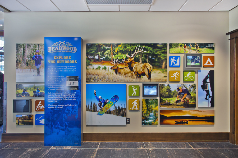 A colorful display of photographs and digital images shows outdoor fun throughout the Black Hills region.